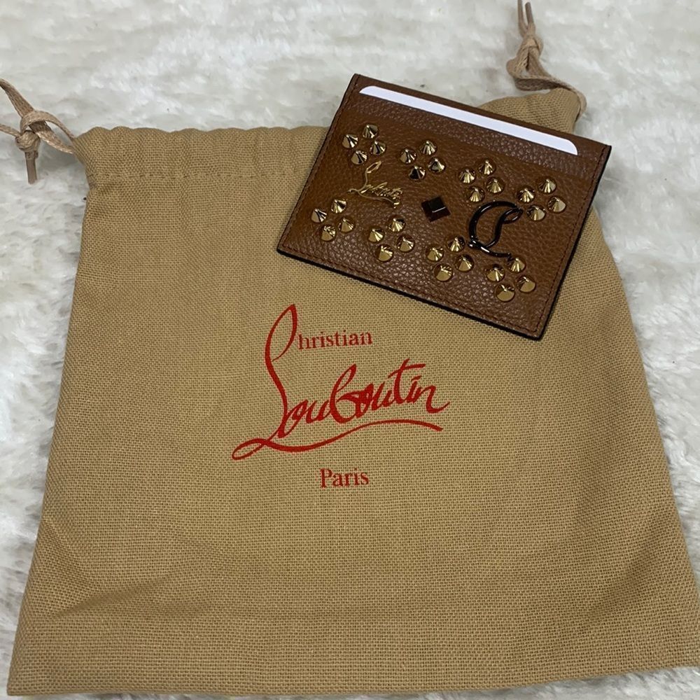 Christian Louboutin Kios Loubisky Spike Leather Card Holder